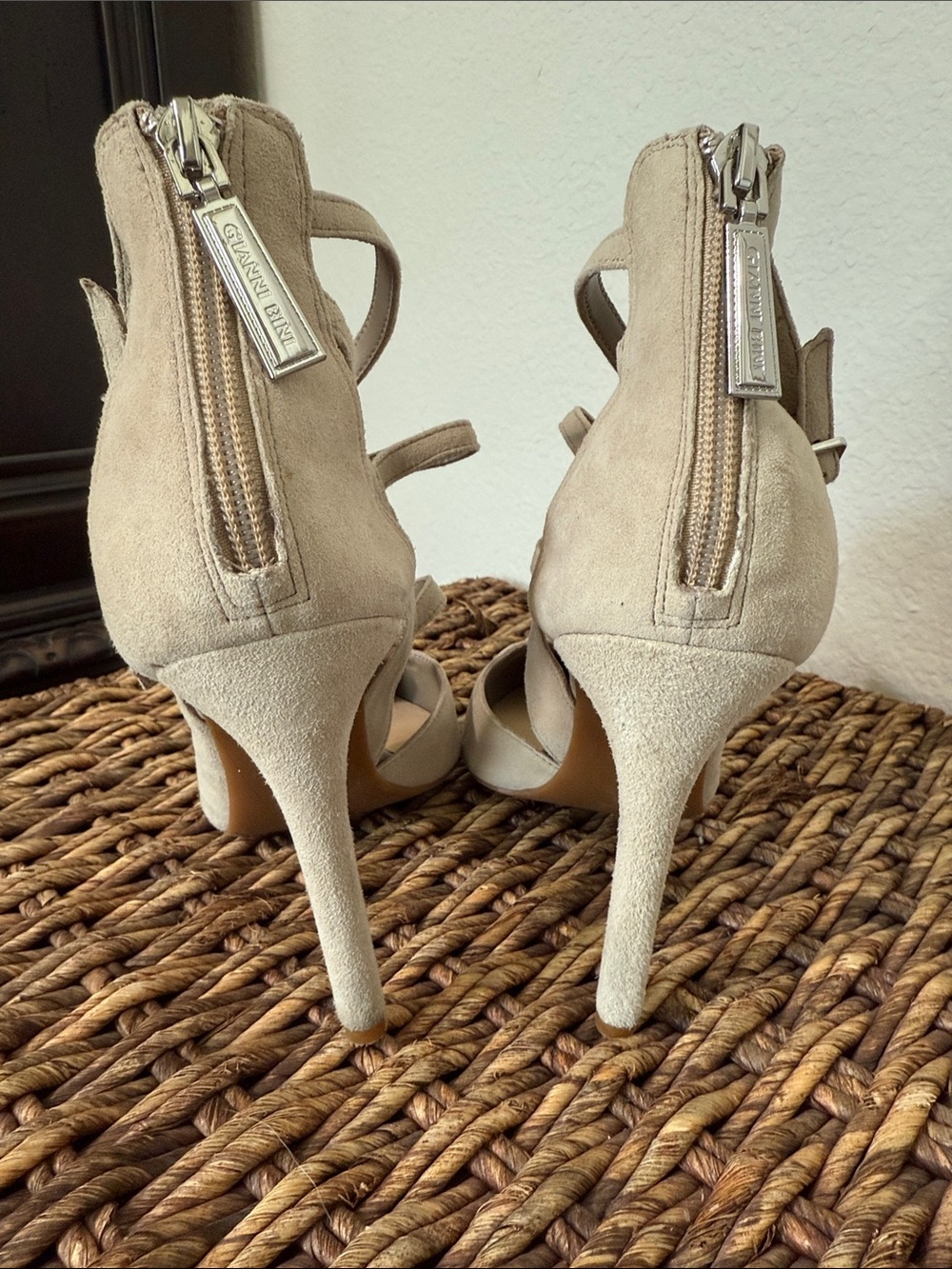Gianni Bini Pointed-Toe Strappy Stiletto Heels in Beige - Picture 5 of 12